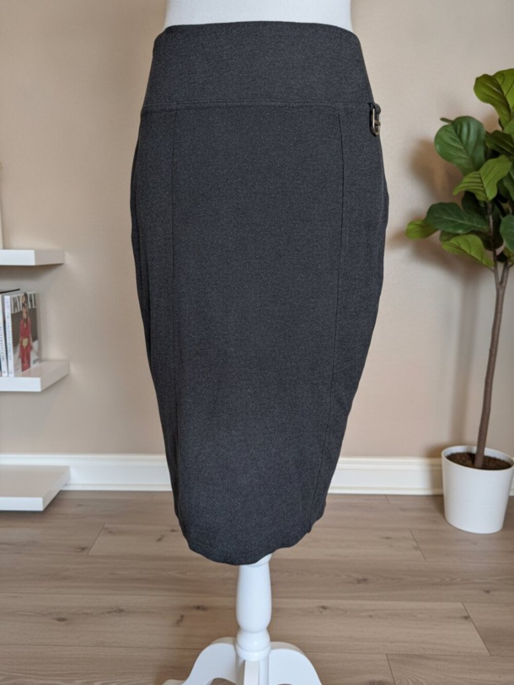 Ashley Blue Charcoal Grey Pencil Skirt